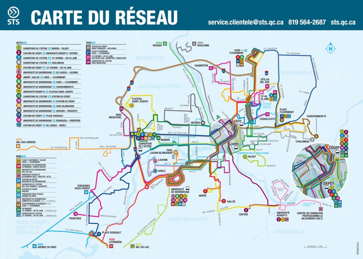 Quebec City bus njia ya ramani
