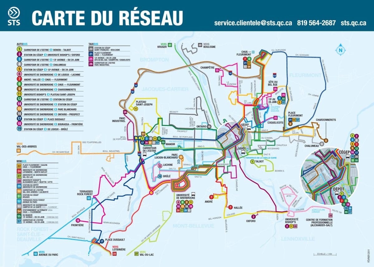 Quebec City usafiri wa umma ramani